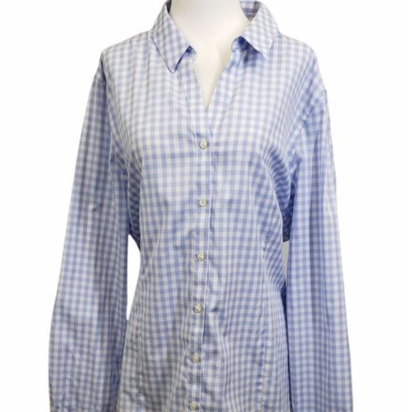 Alfred Sung Blue Checkered Button Up XXL - Picture 1 of 10